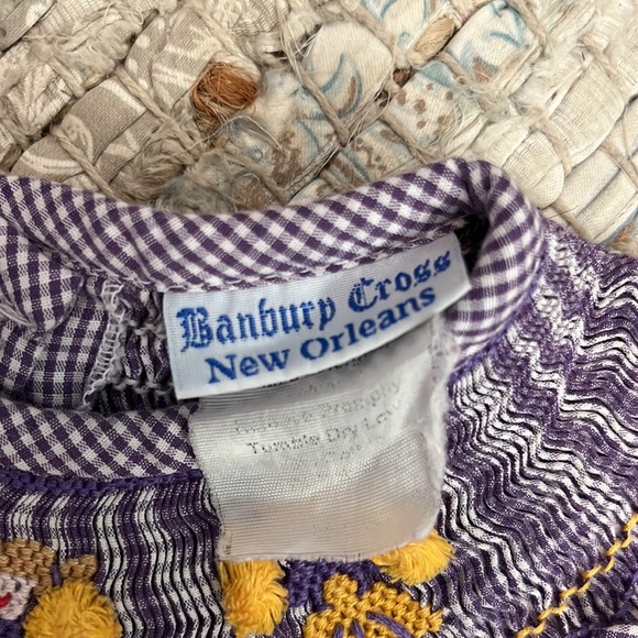 Purple and gold cheerleader smocked dress - Picture 3 of 3